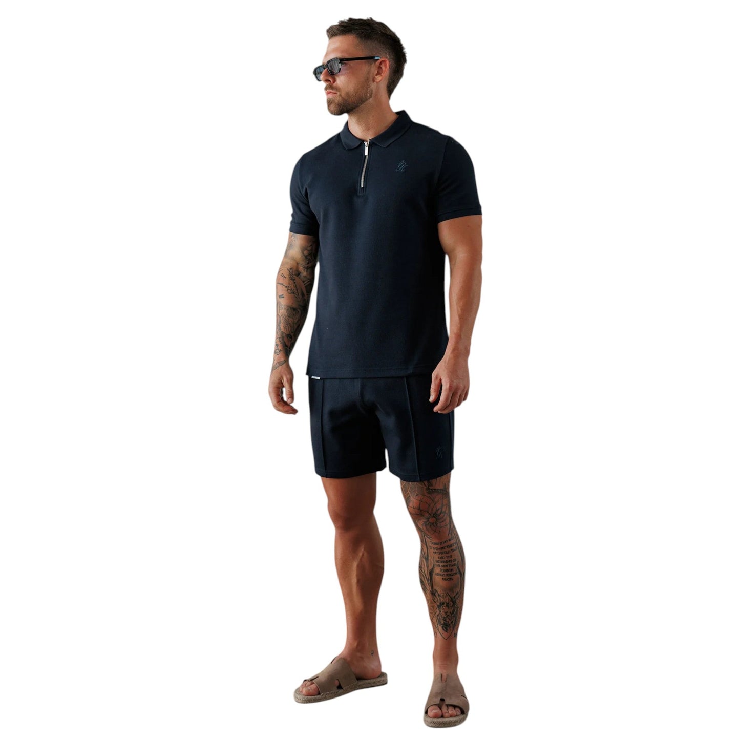 Portals Textured Polo Shirt in Navy