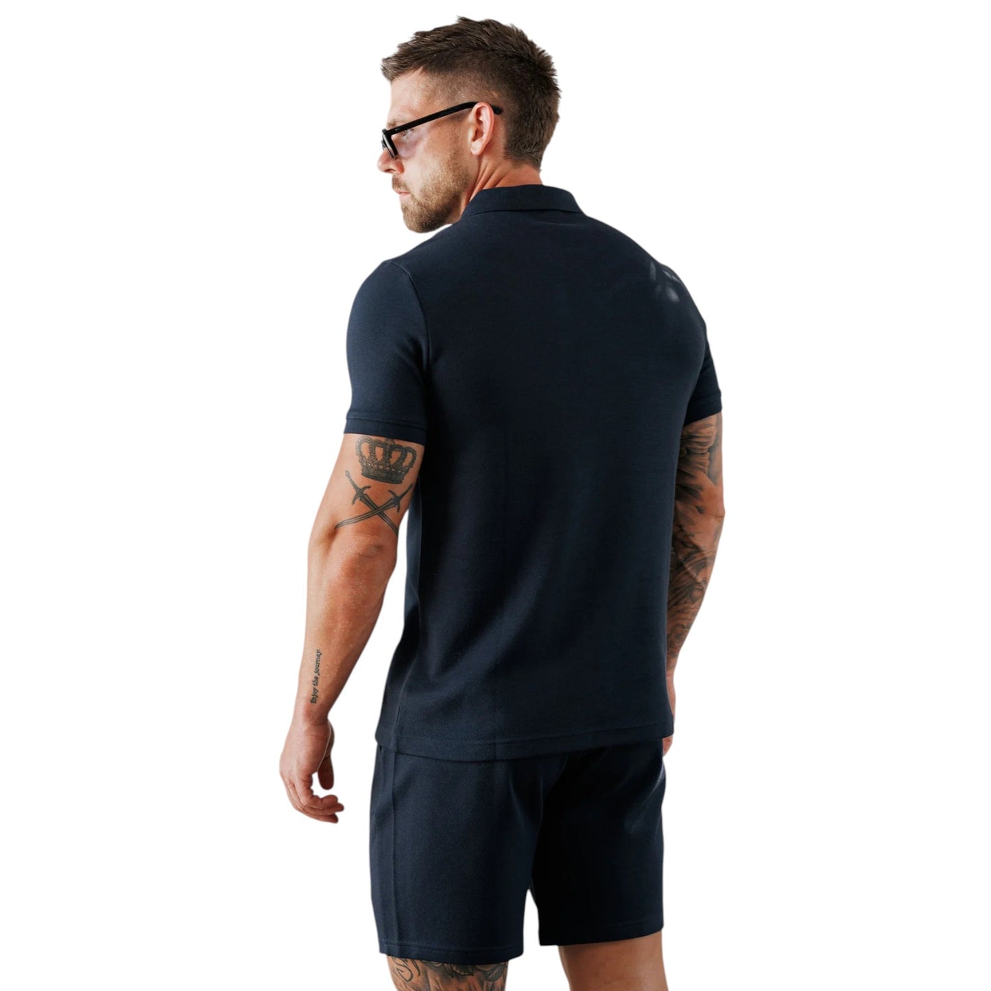Portals Textured Polo Shirt in Navy