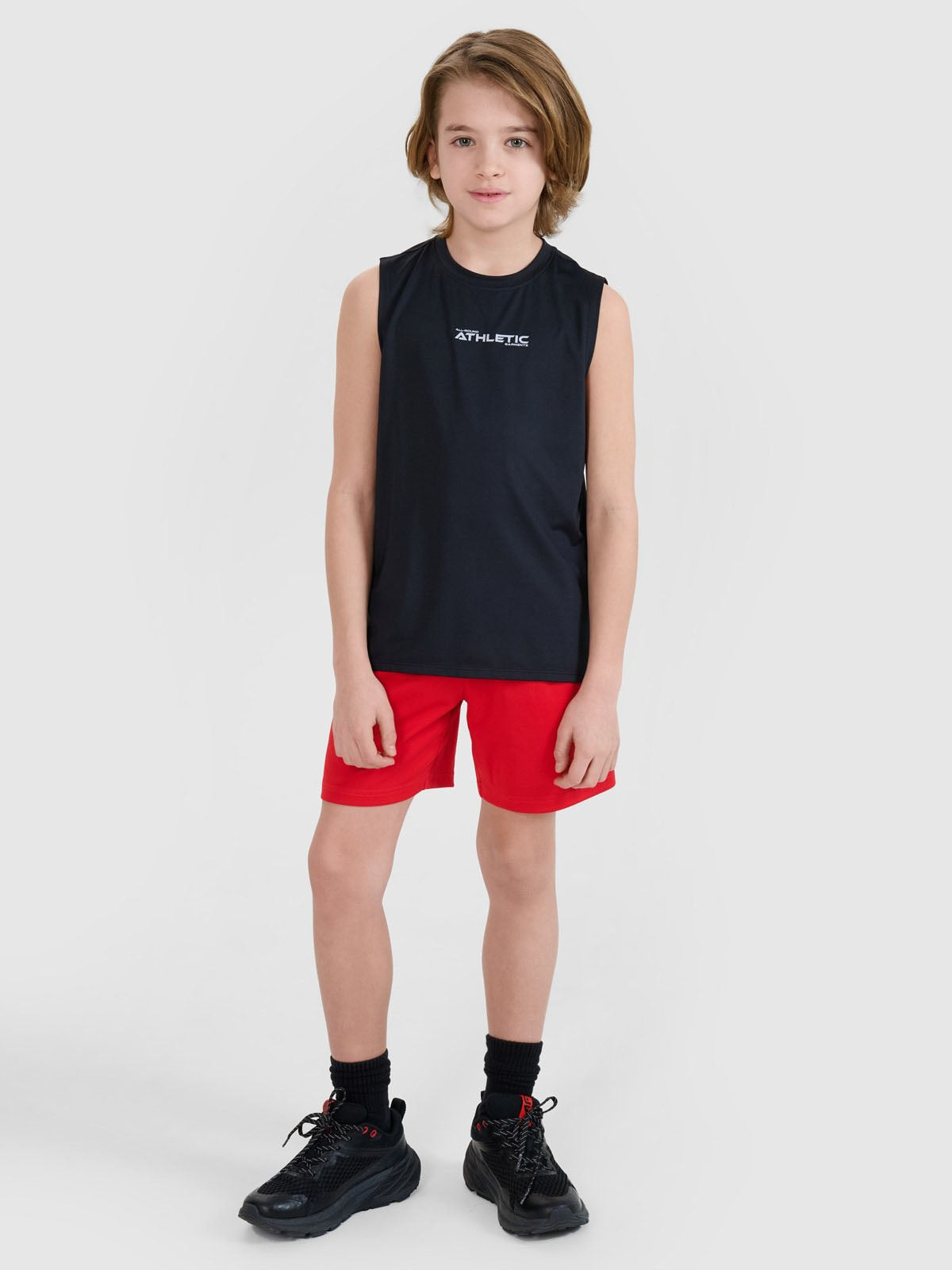 Boy's quick-drying sports tank top - black