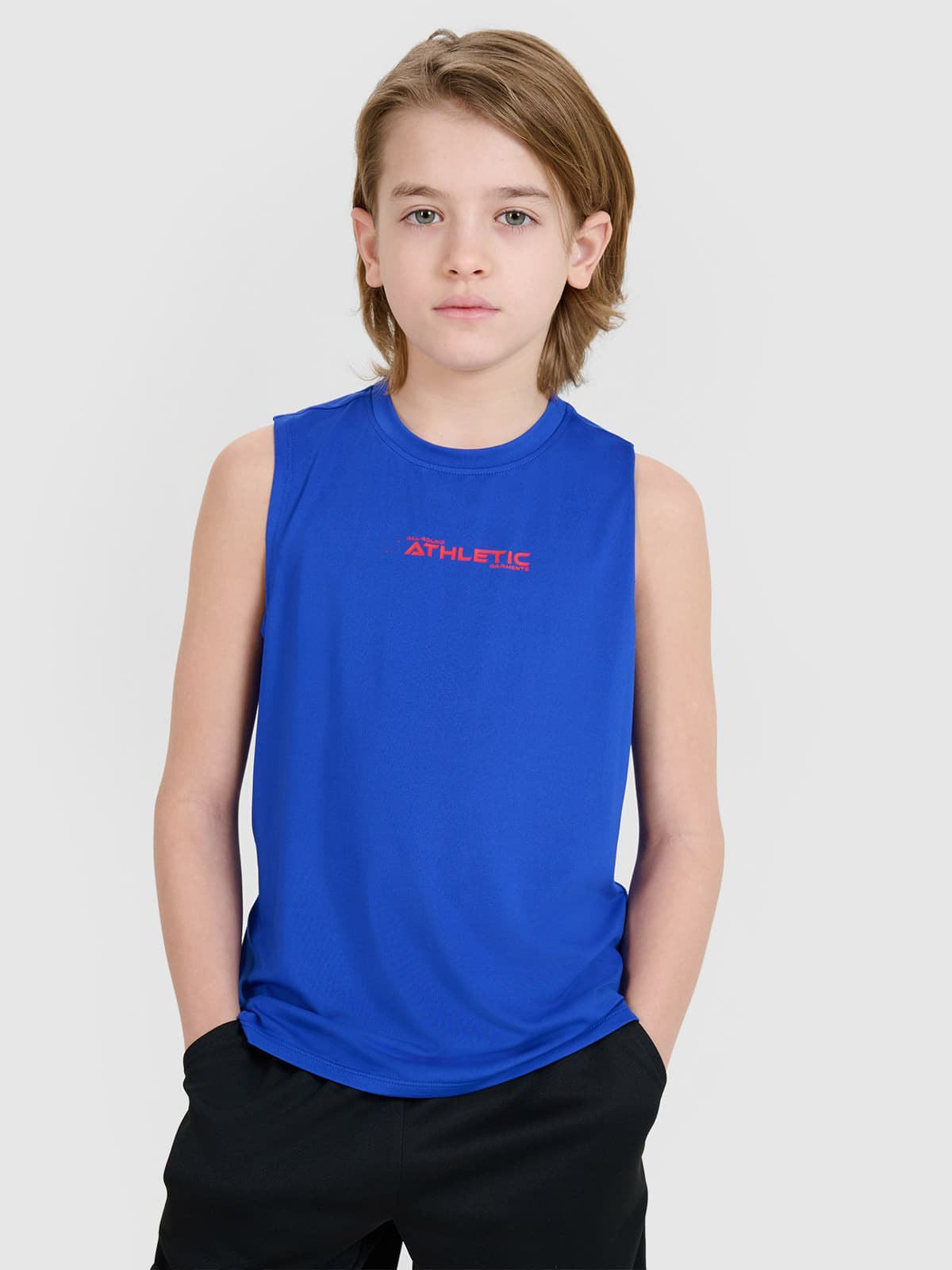Boy's quick-drying sports tank top - navy blue