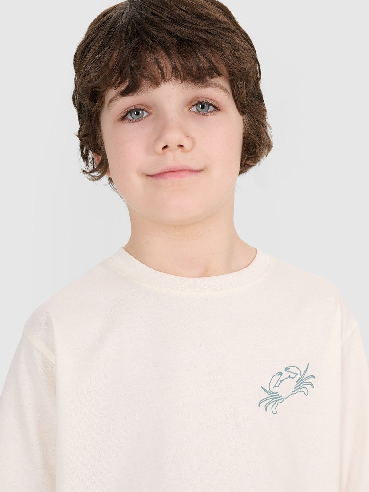 Boy's oversize T-shirt with print - white