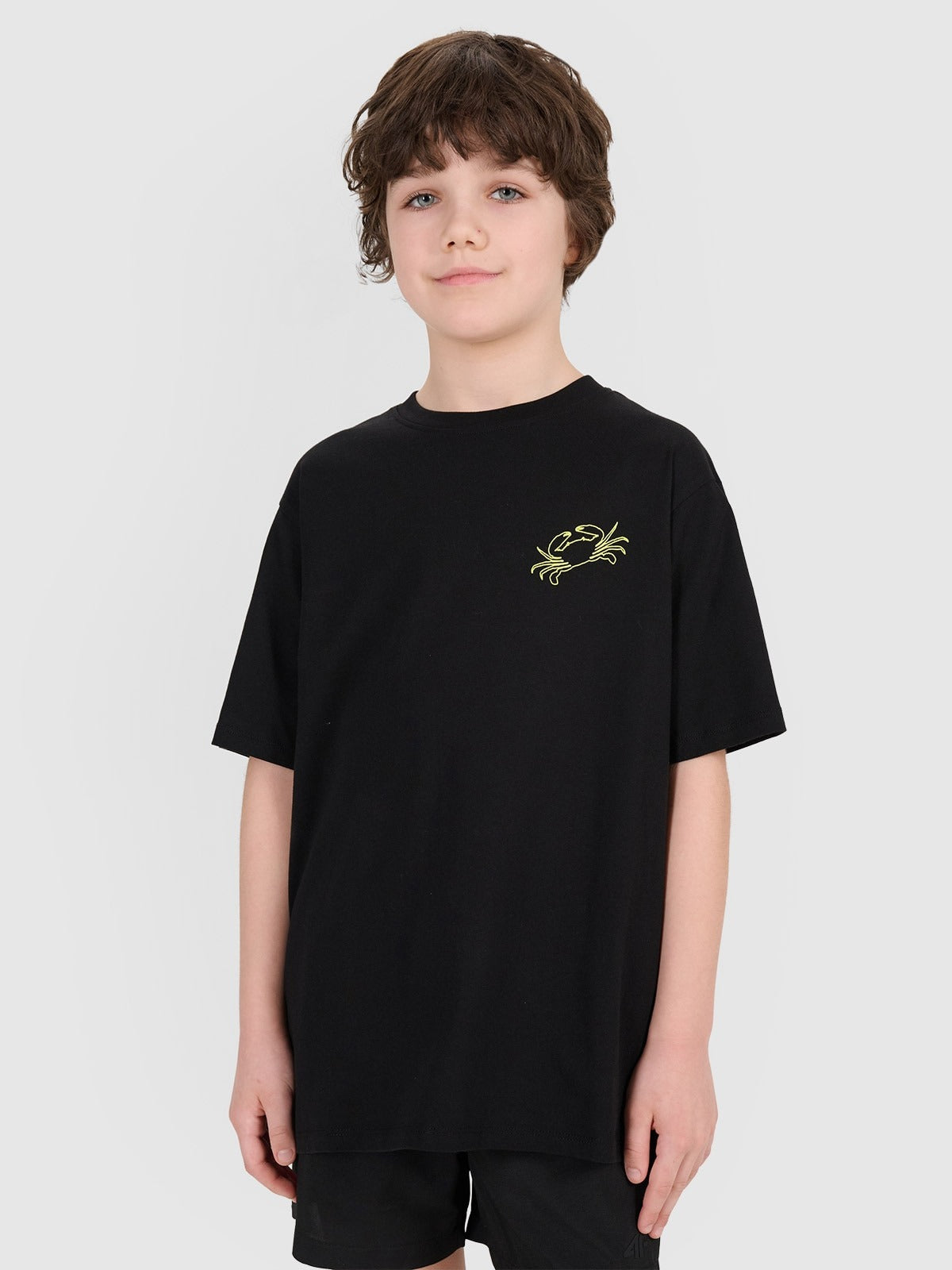 Boy's oversize T-shirt with print - black