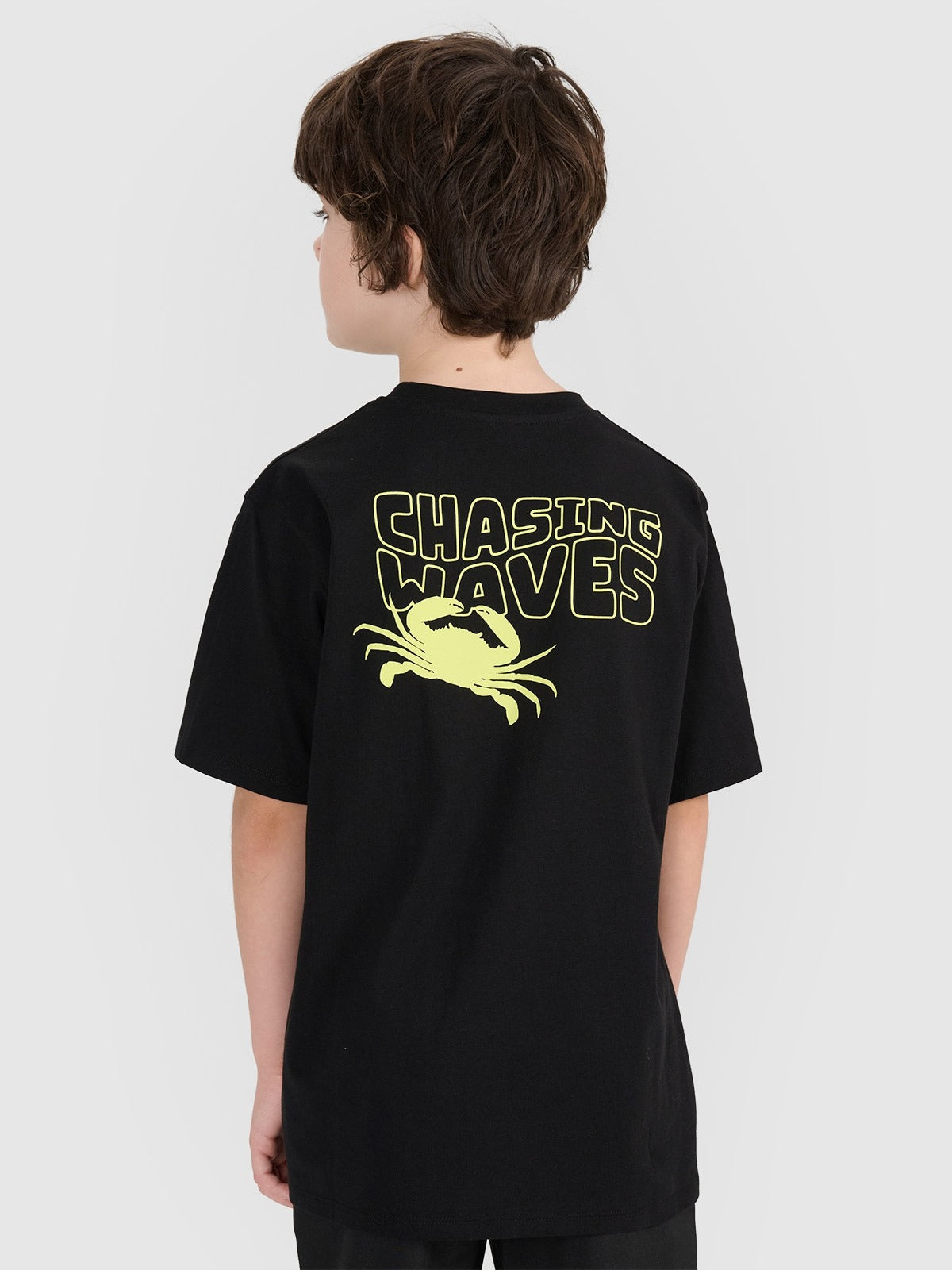 Boy's oversize T-shirt with print - black
