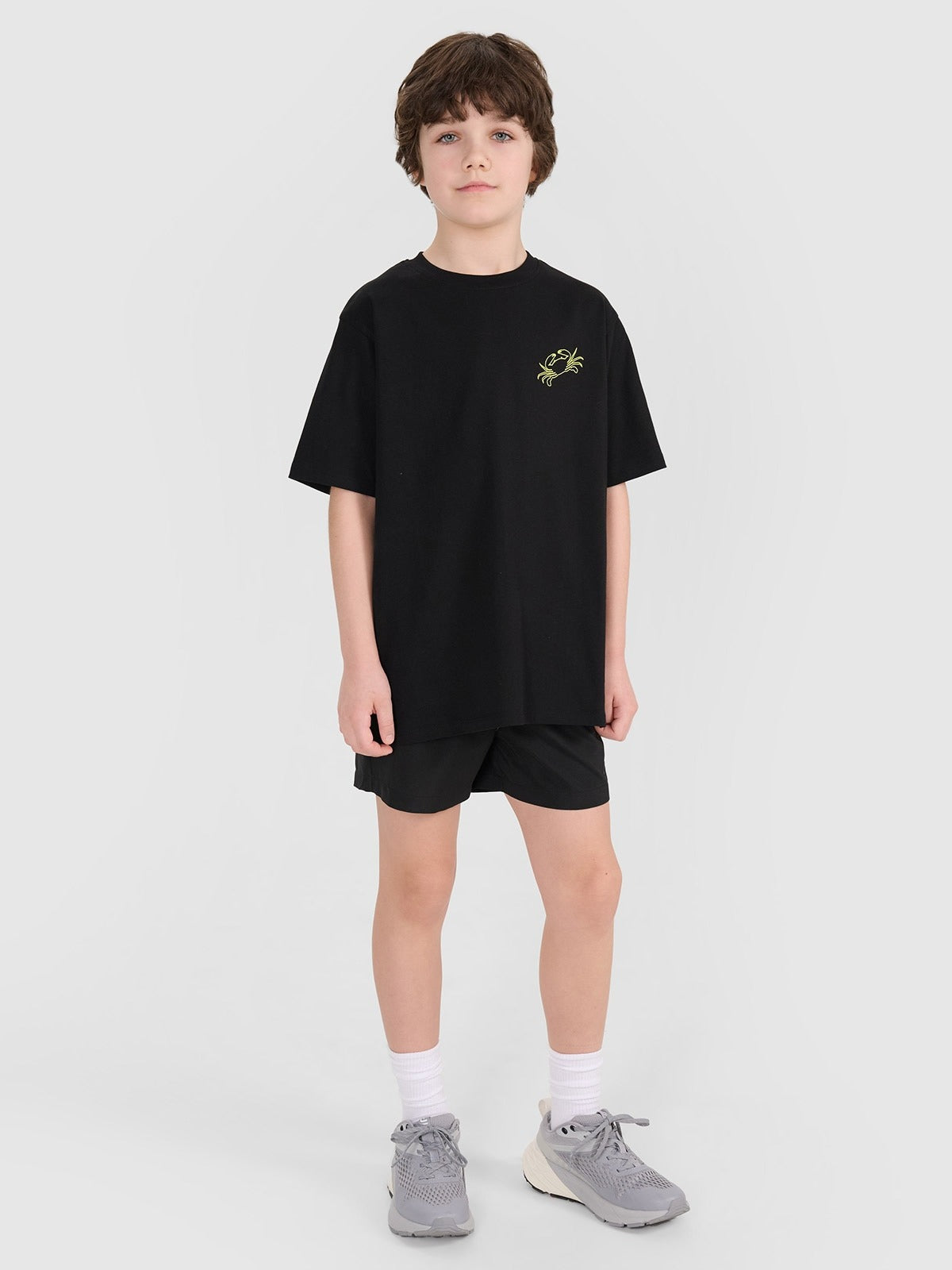 Boy's oversize T-shirt with print - black