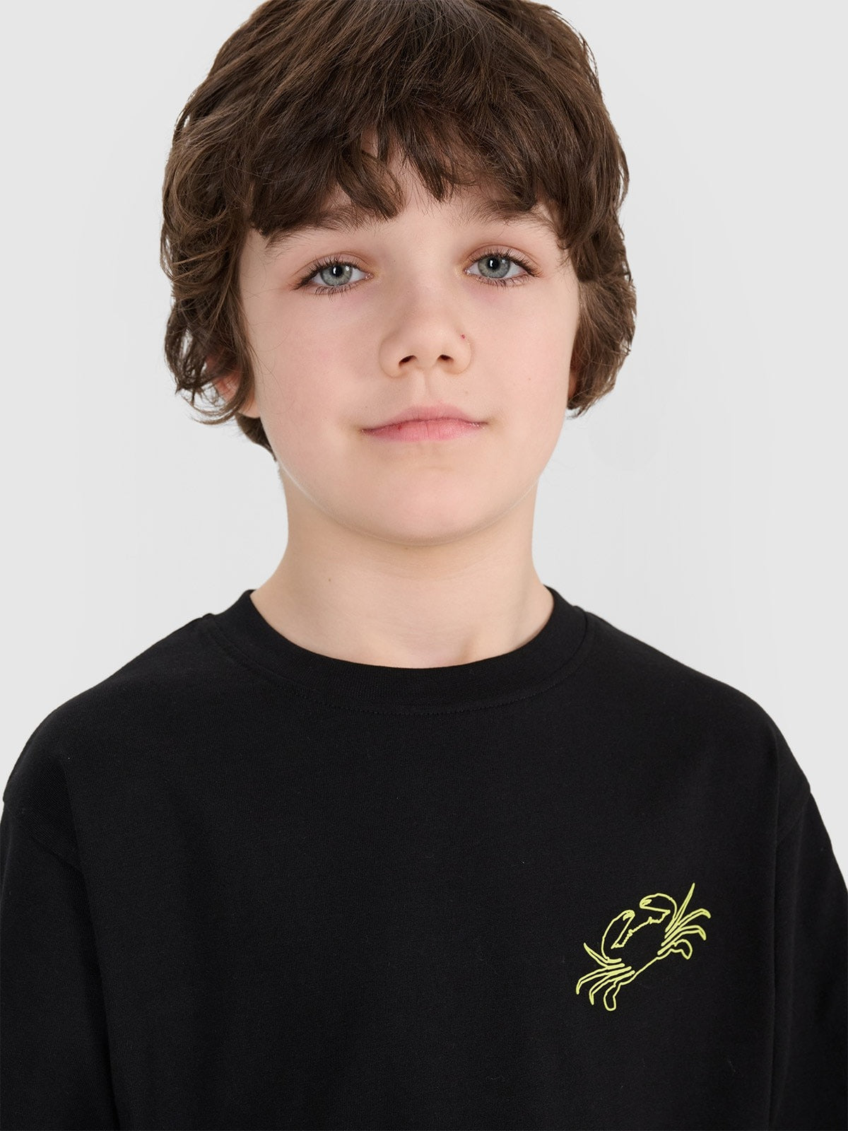 Boy's oversize T-shirt with print - black