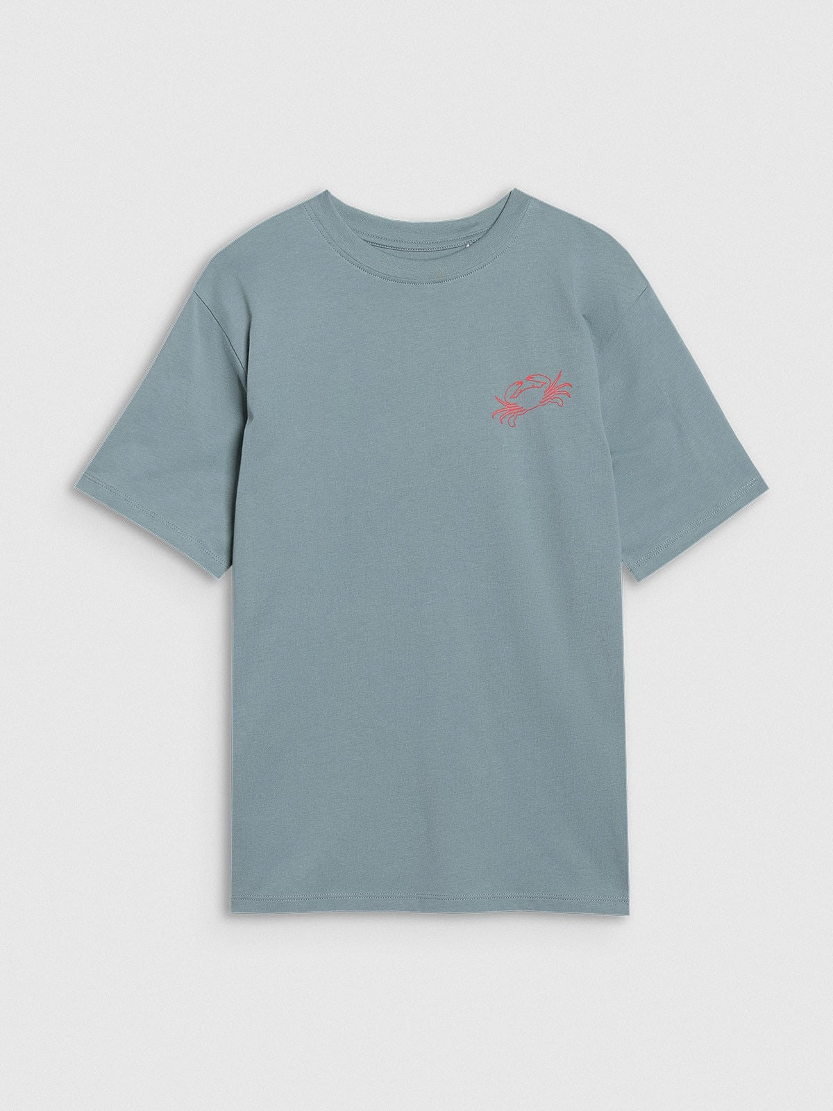 Boy's oversize T-shirt with print - turquoise