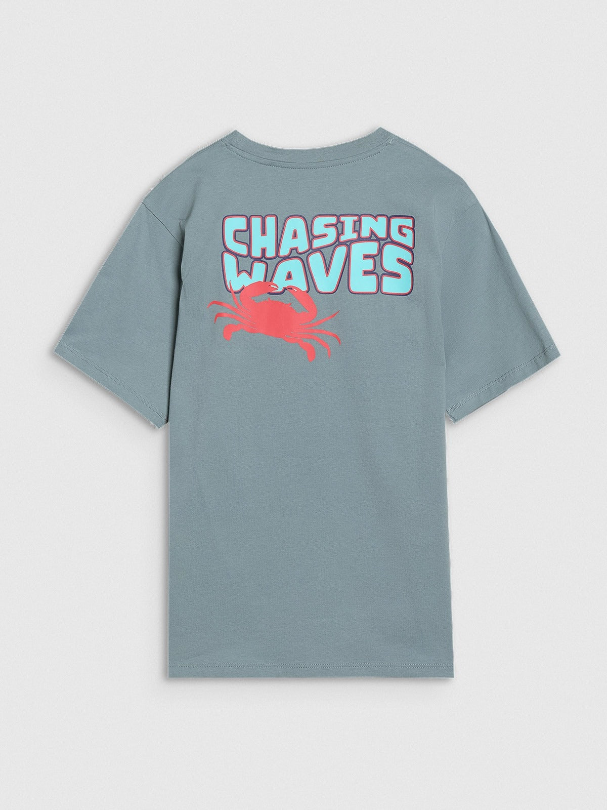 Boy's oversize T-shirt with print - turquoise