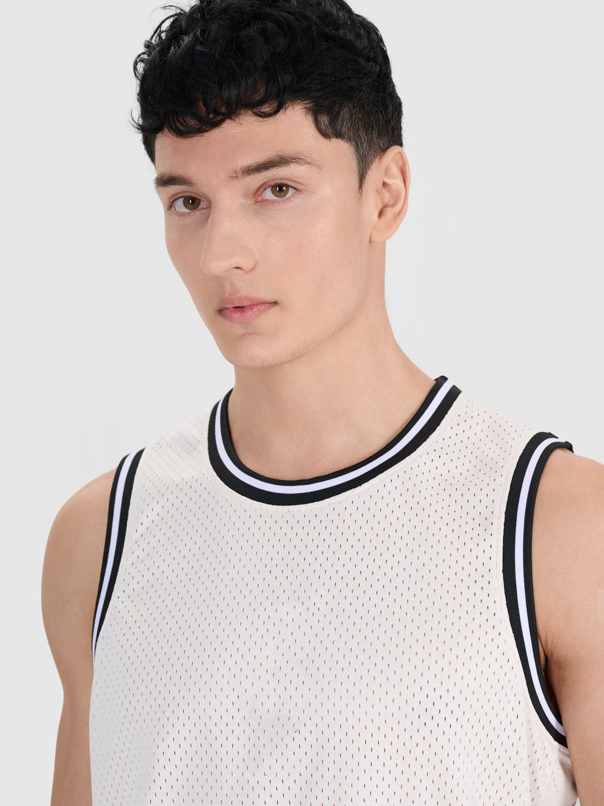 Men's oversized quick-drying basketball tank top - white