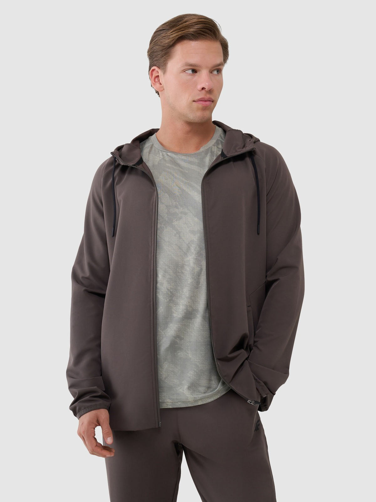 Men's regular quick-drying training sweatshirt - brown