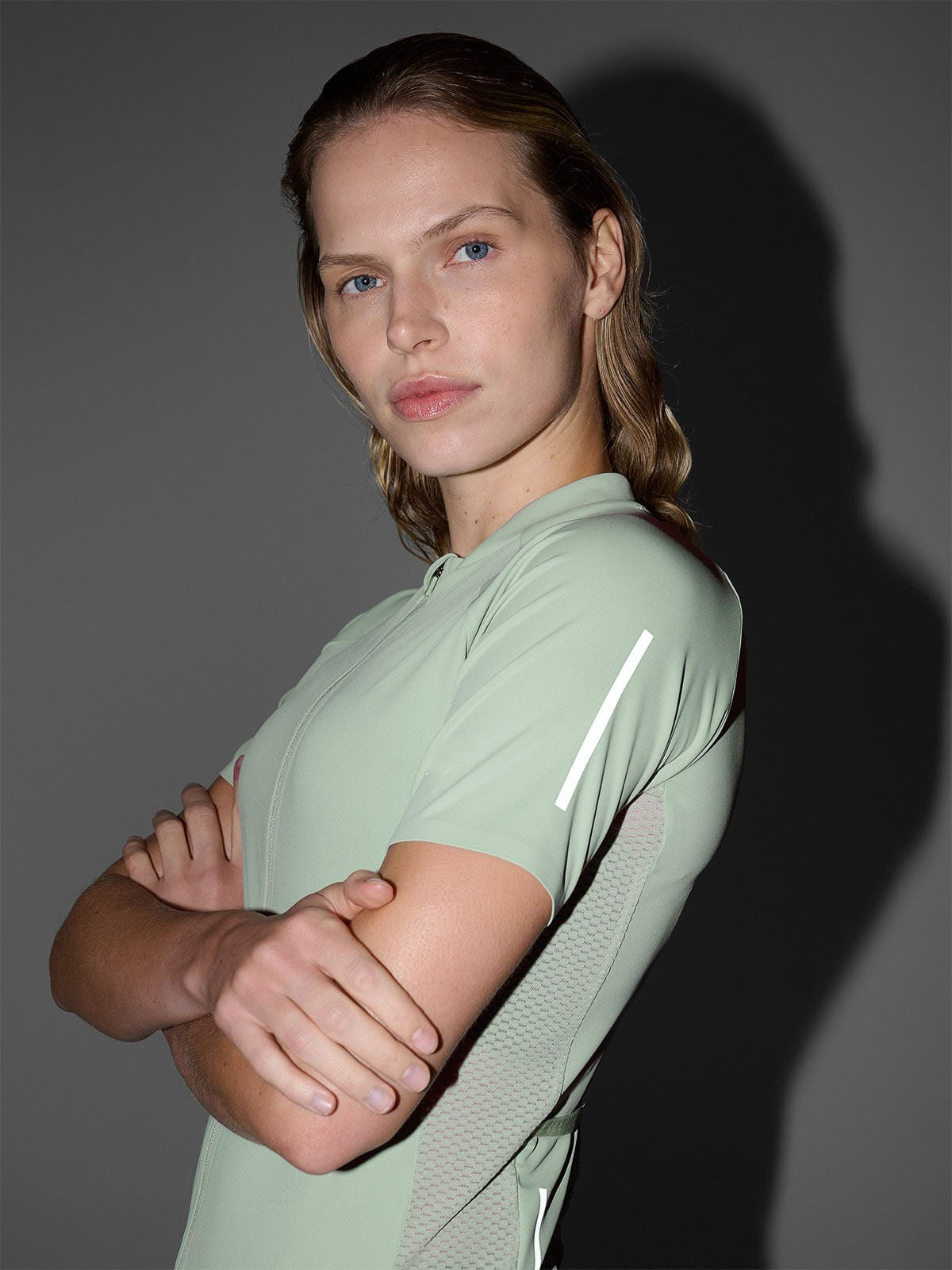 Women's quick-drying cycling T-shirt - turquoise