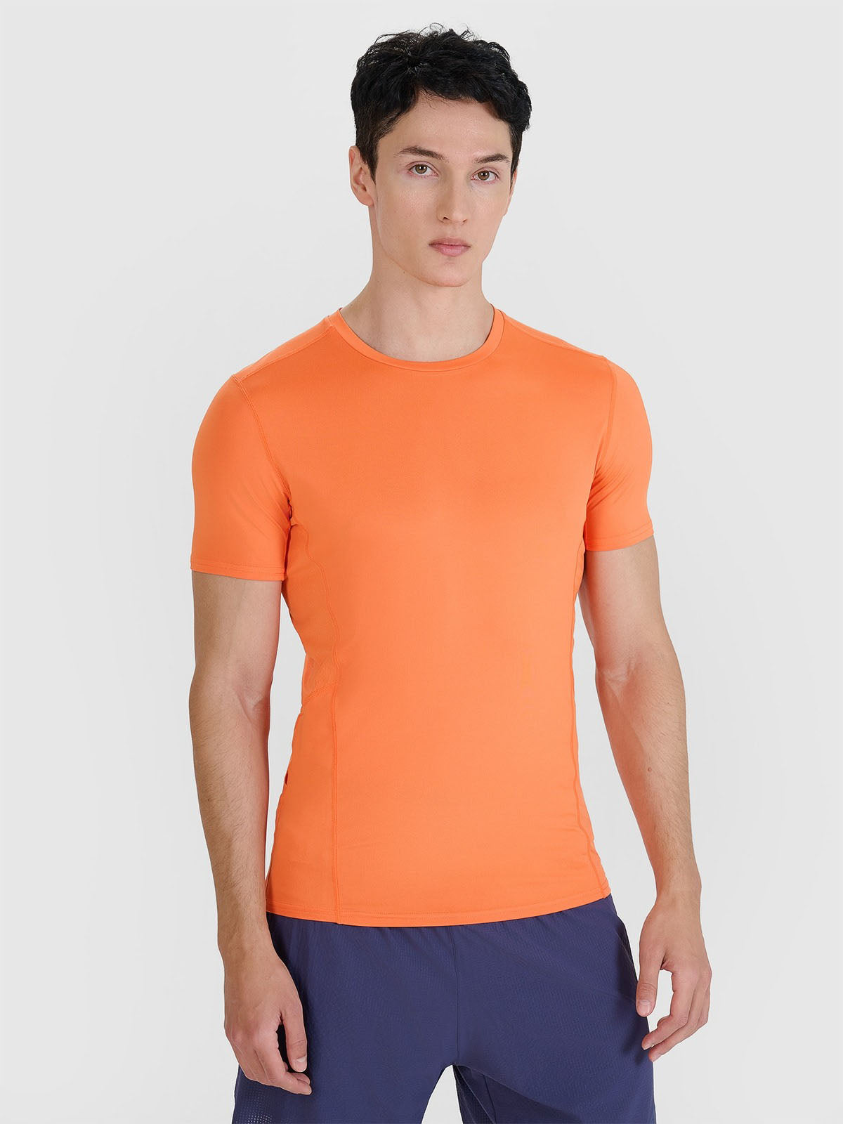 Men's quick-drying slim running T-shirt - orange