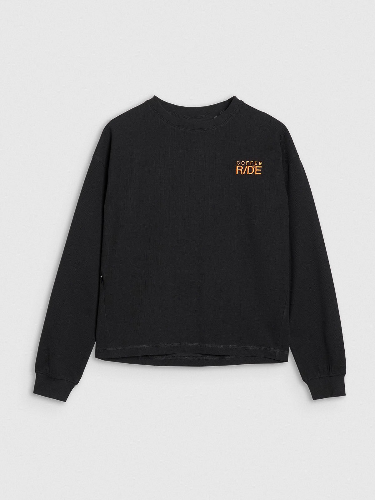 Women's oversized longsleeve with print - black