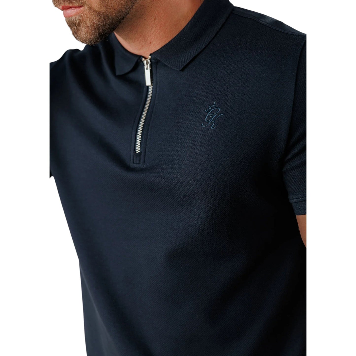 Portals Textured Polo Shirt in Navy