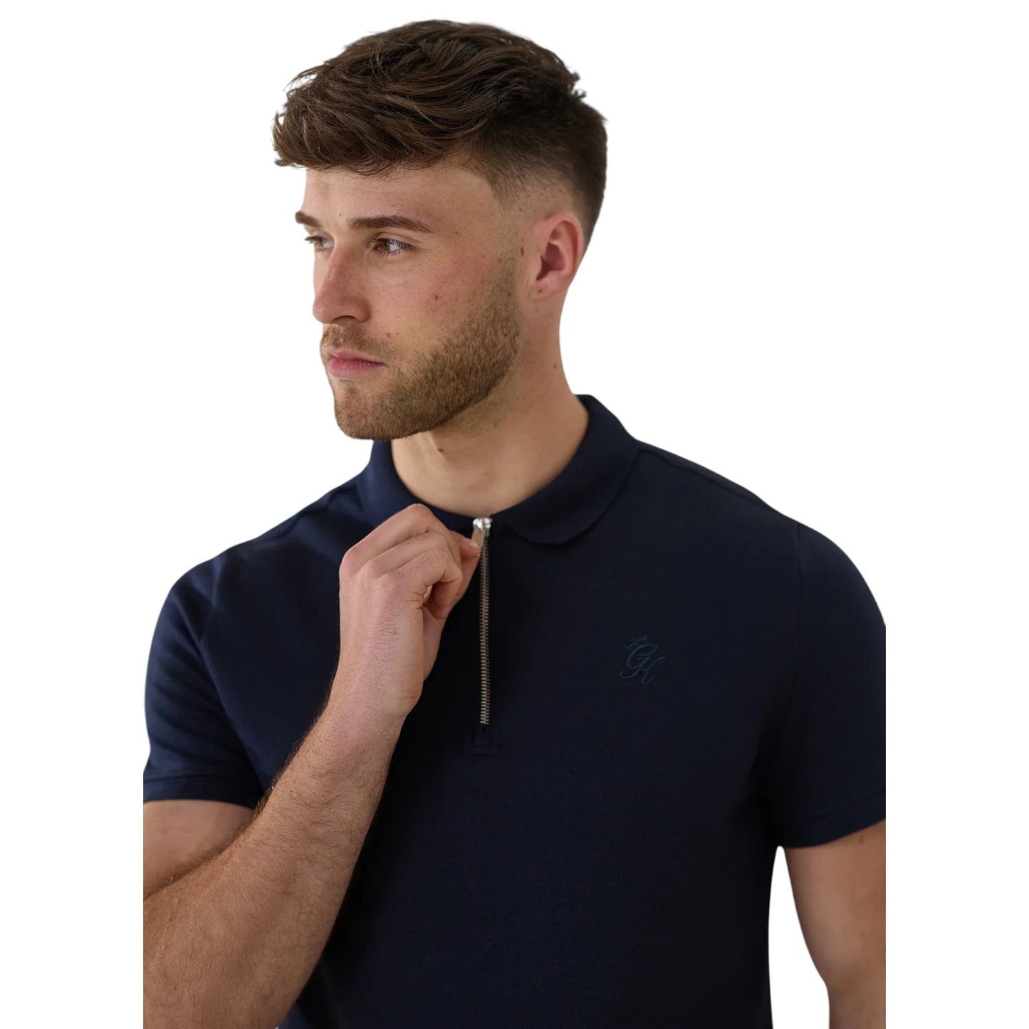 Portals Textured Polo Shirt in Navy