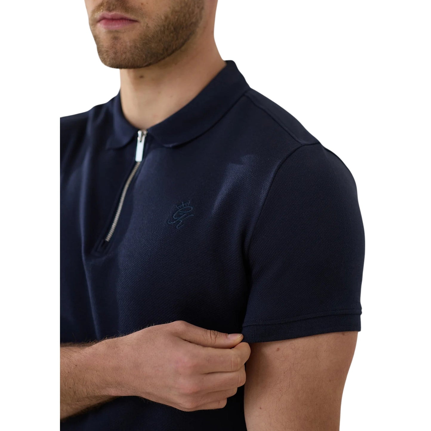 Portals Textured Polo Shirt in Navy
