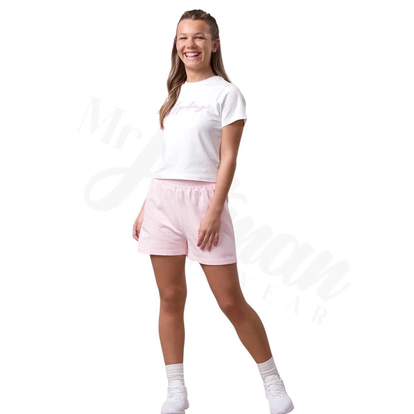 Kids White Script Jersey Fitted Tee