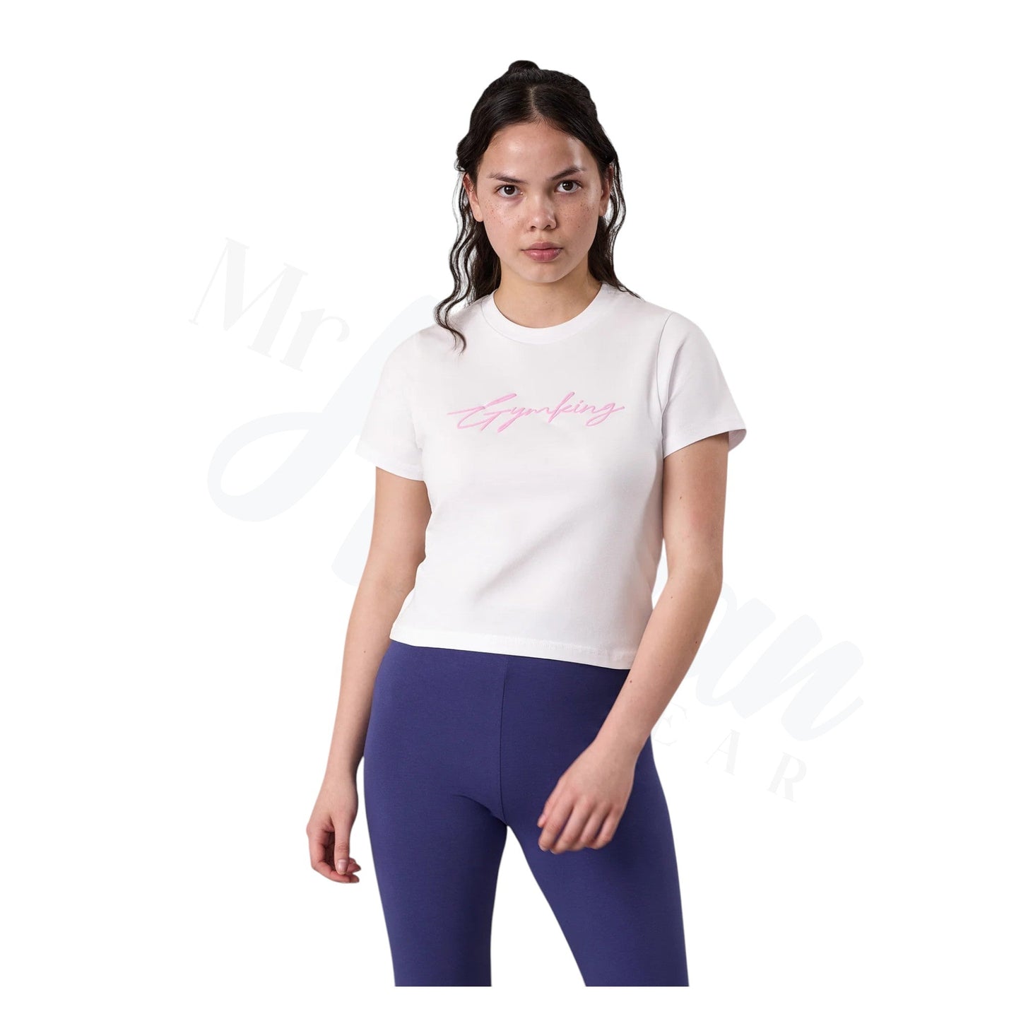 Kids White Script Jersey Fitted Tee