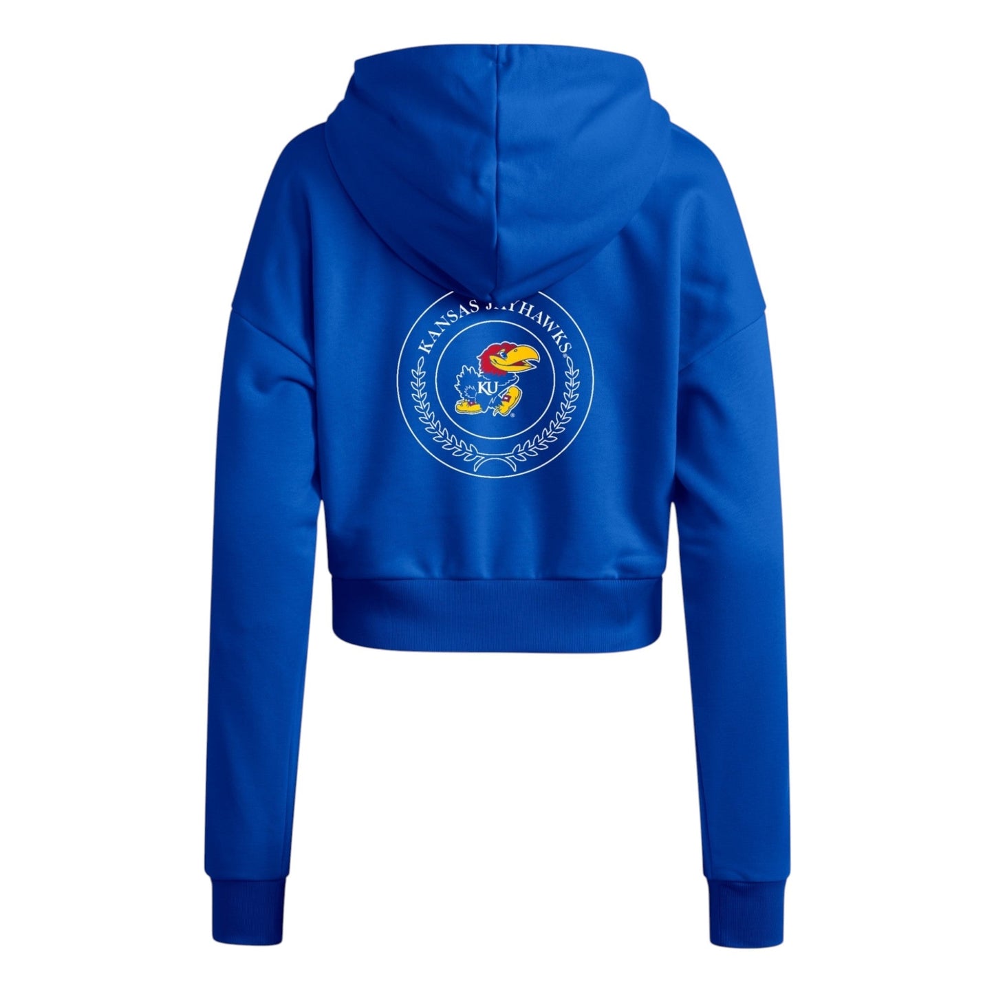 Kansas Jayhawks 3-Stripes Cropped Hoodie