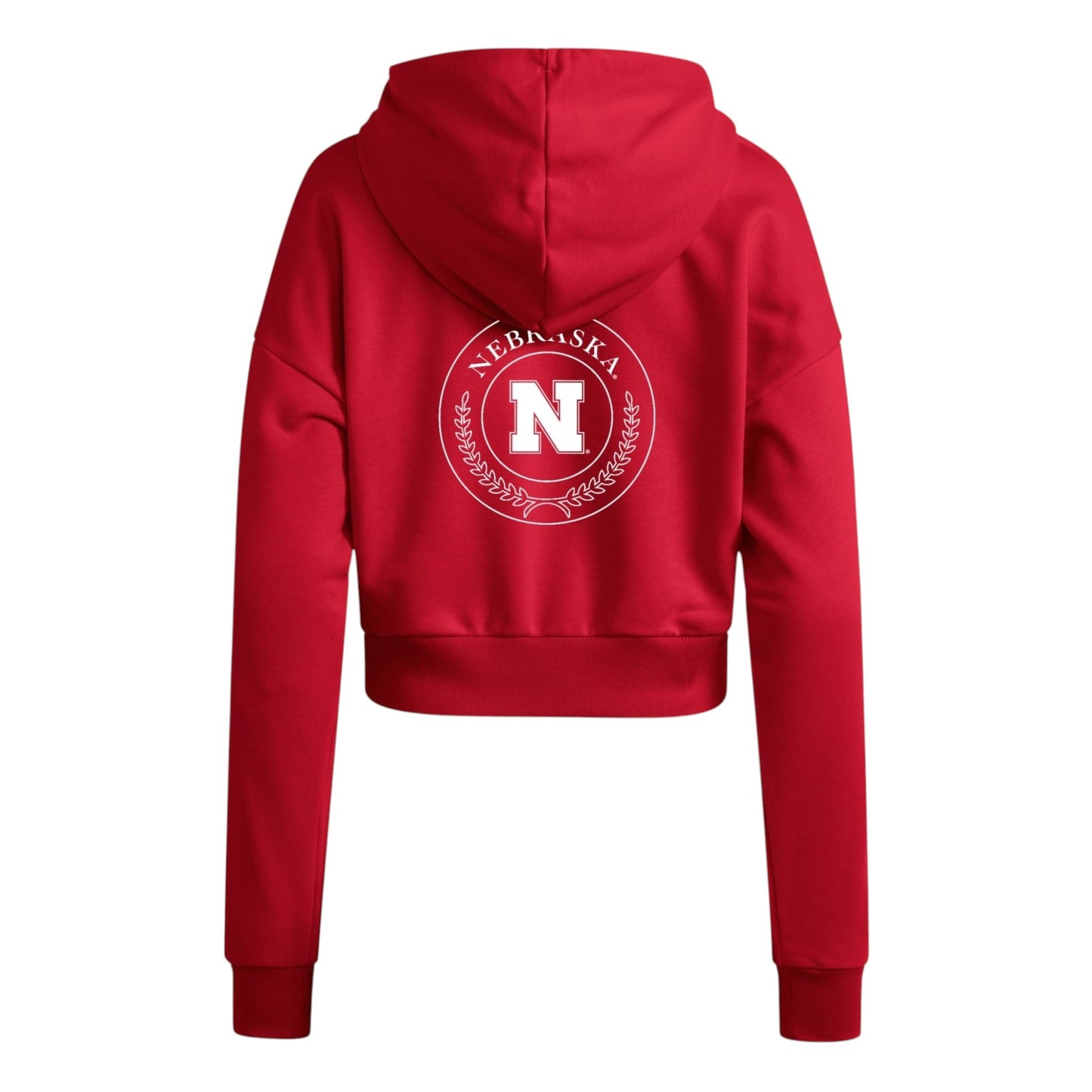 "Nebraska Cornhuskers 3-Stripes Crop Hoodie"