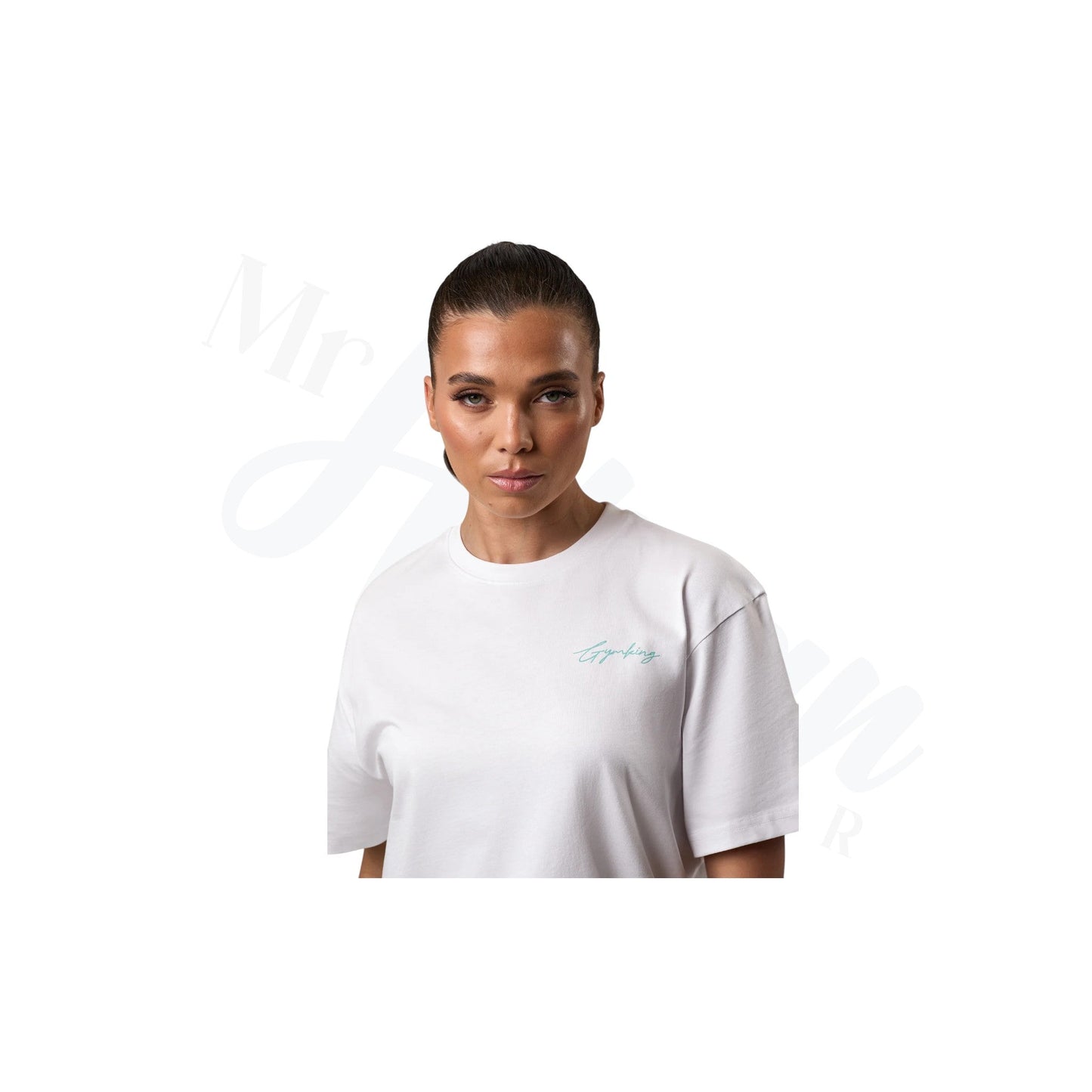 Reset Boyfriend Tee - White/Deep Aqua