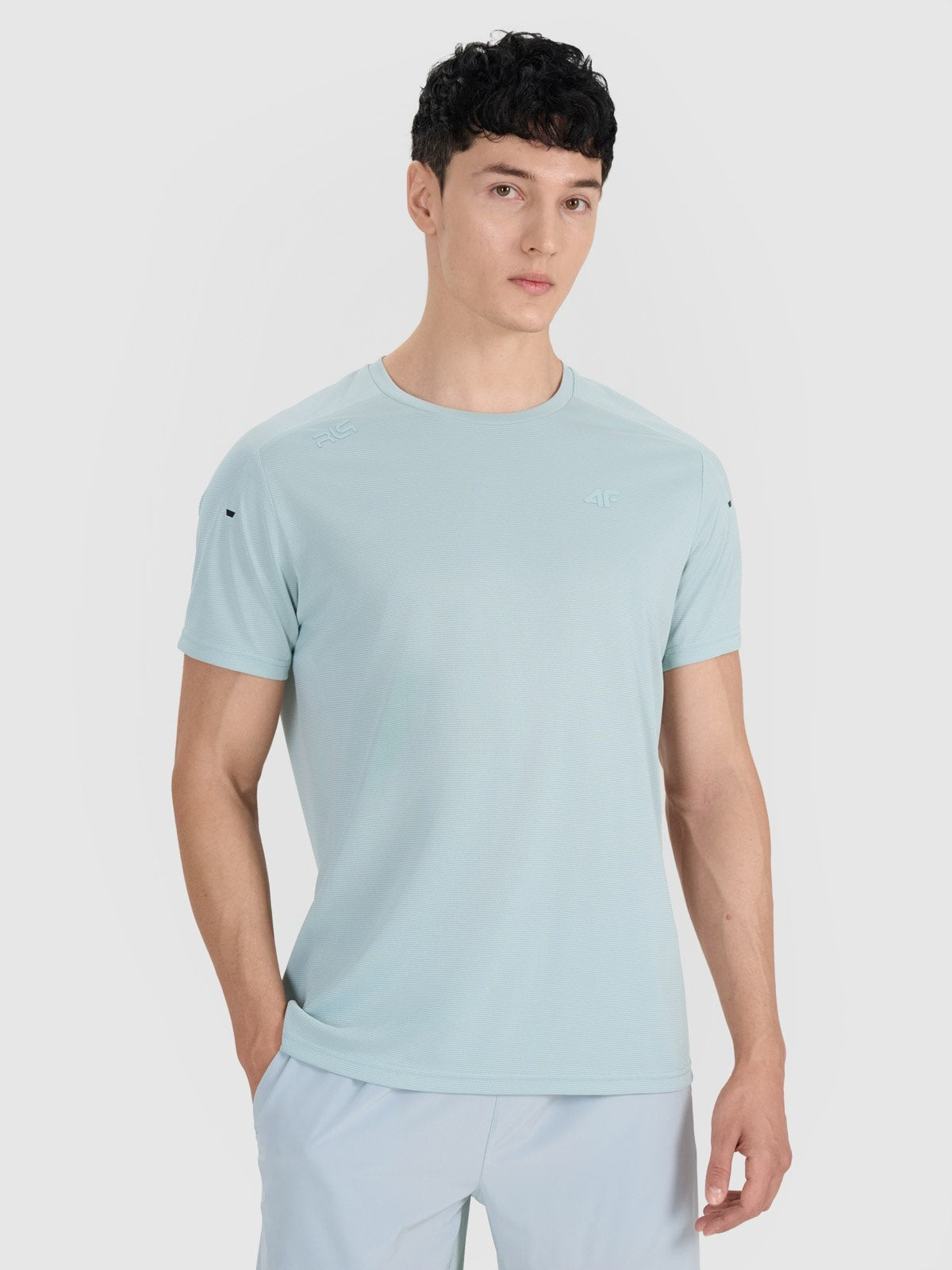 Men's regular quick-drying training T-shirt Robert Lewandowski - turquoise