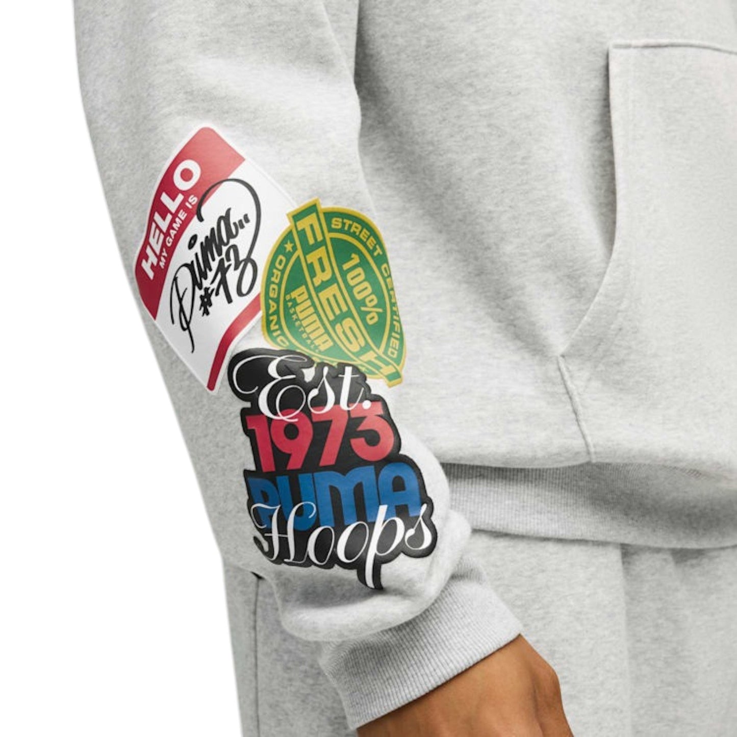 Men’s Bold Sticker Basketball Hoodie