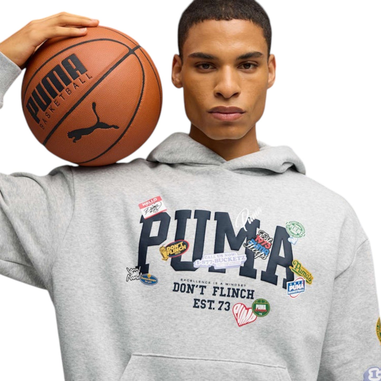 Men’s Bold Sticker Basketball Hoodie