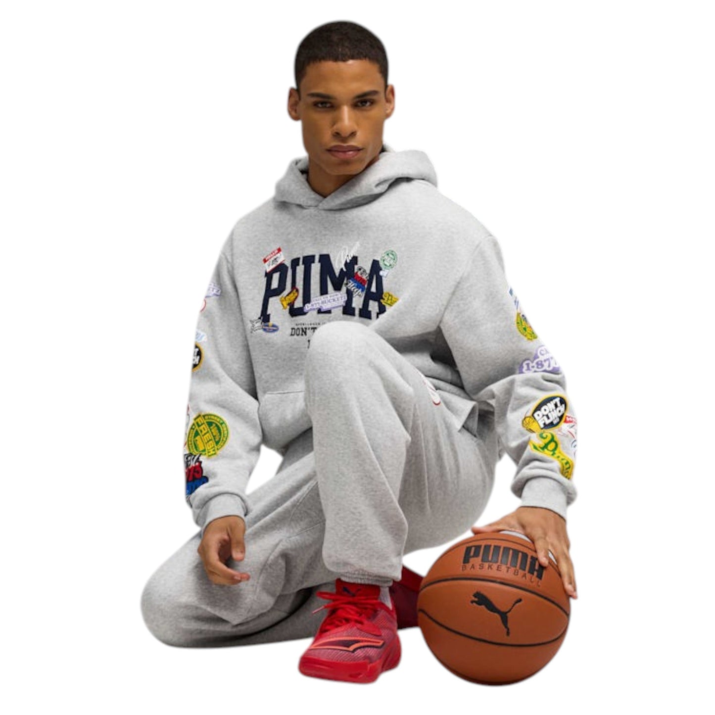 Men’s Bold Sticker Basketball Hoodie