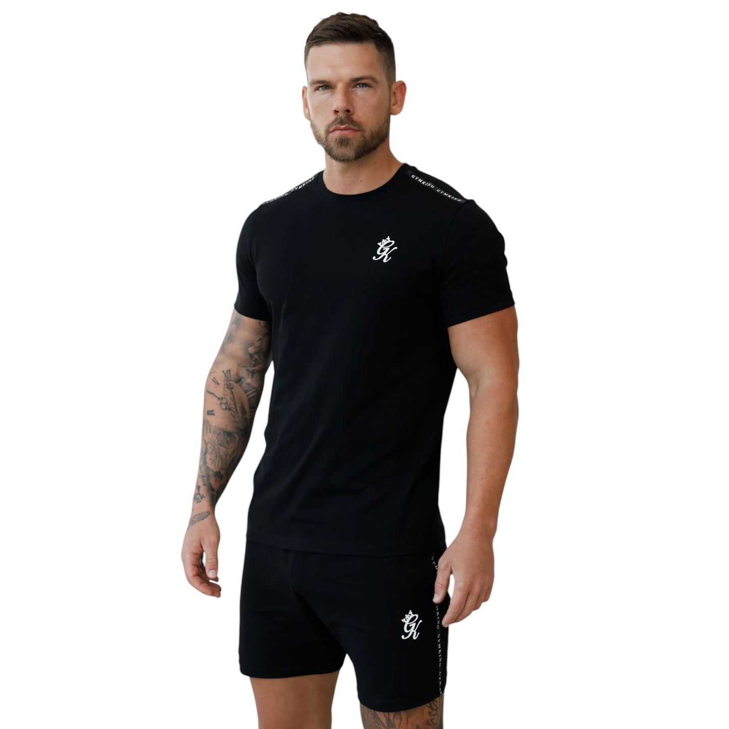 Black Taped Jersey Tee -sporty and sleek style