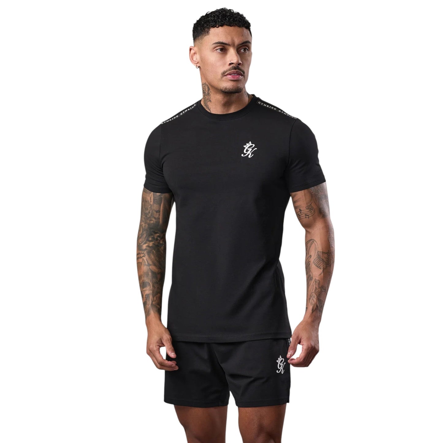 Black Taped Jersey Tee -sporty and sleek style
