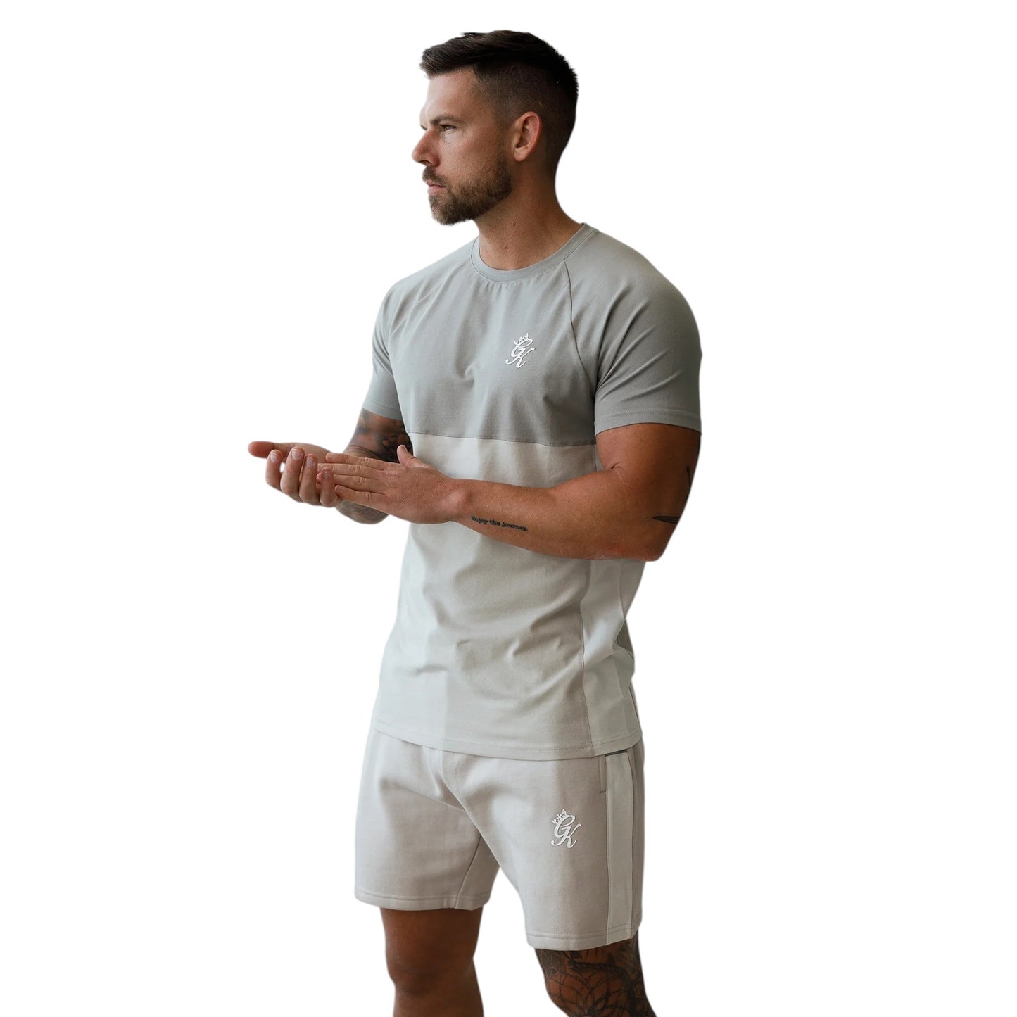 Light Stone Panel Tee - Clean & Modern
