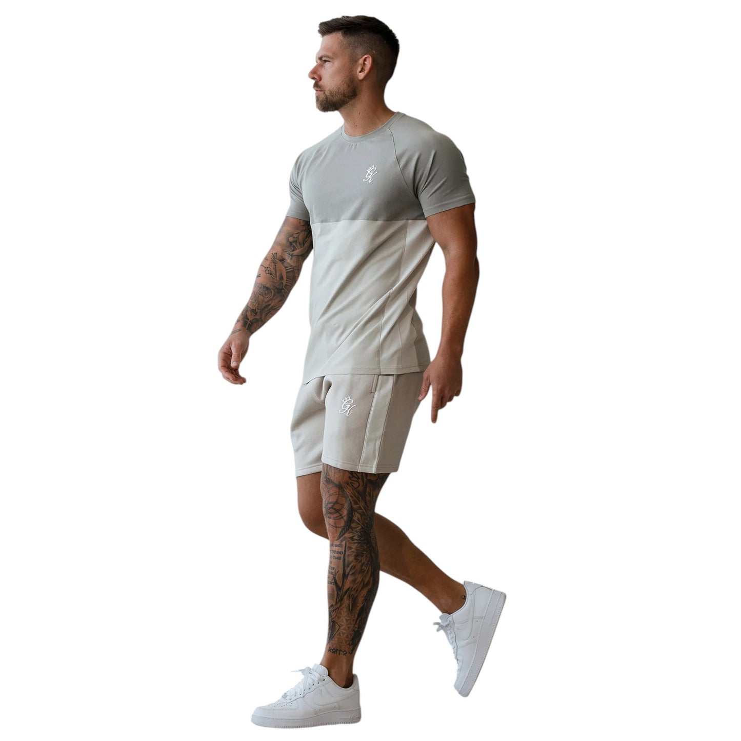 Light Stone Panel Tee - Clean & Modern