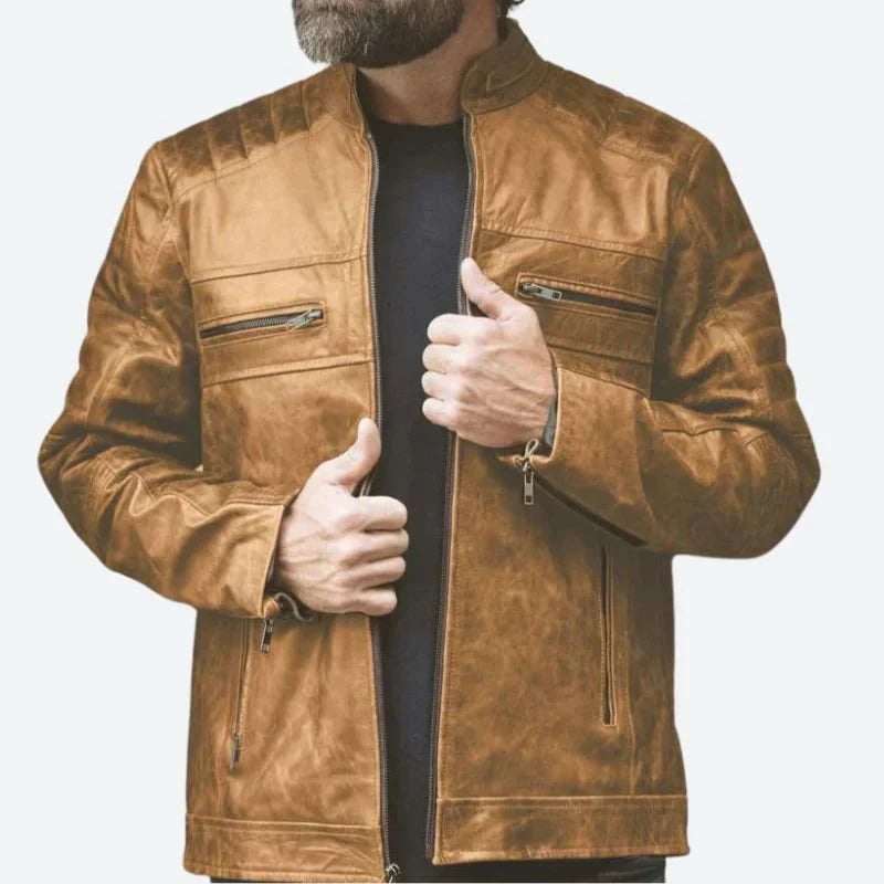 Cafe Racer Leather Jacket