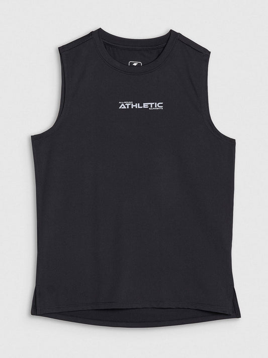 Boy's quick-drying sports tank top - black