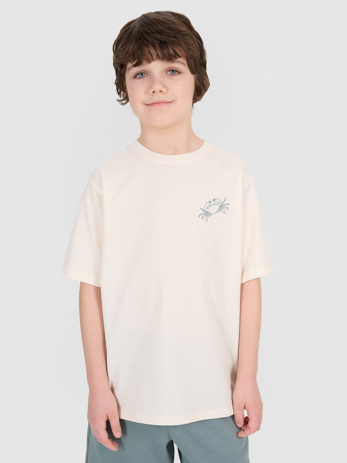 Boy's oversize T-shirt with print - white
