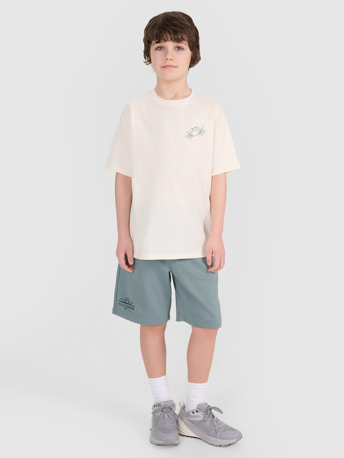 Boy's oversize T-shirt with print - white