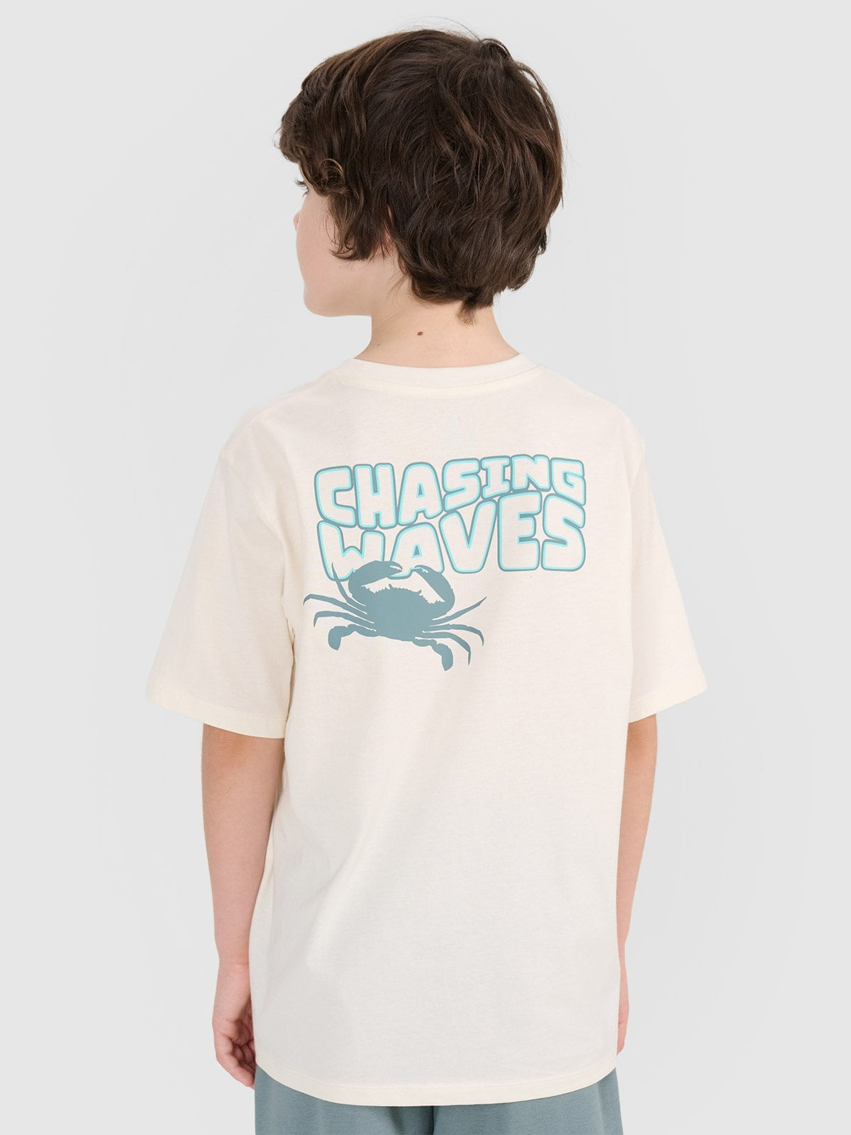 Boy's oversize T-shirt with print - white