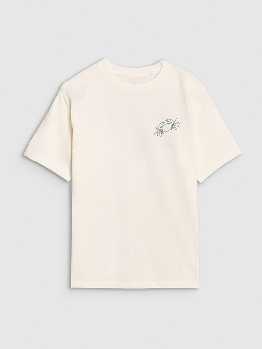 Boy's oversize T-shirt with print - white