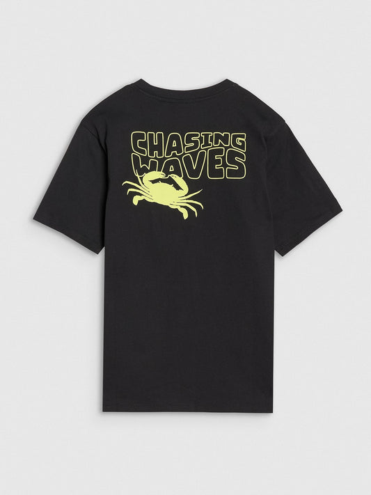 Boy's oversize T-shirt with print - black