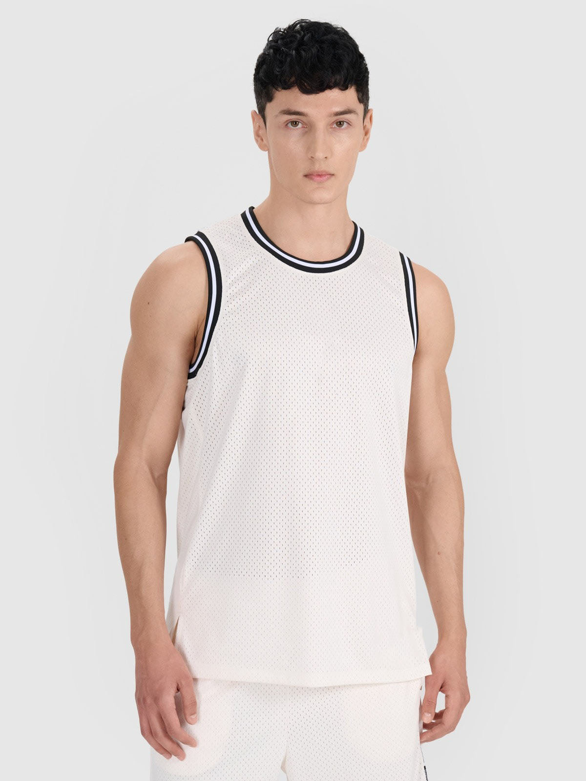 Men's oversized quick-drying basketball tank top - white