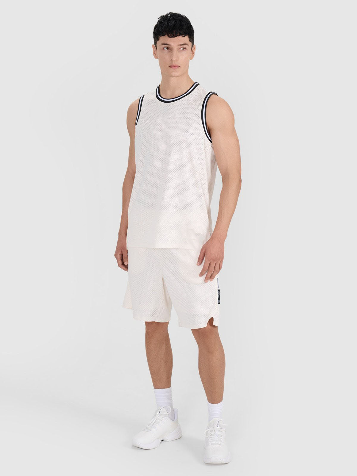 Men's oversized quick-drying basketball tank top - white