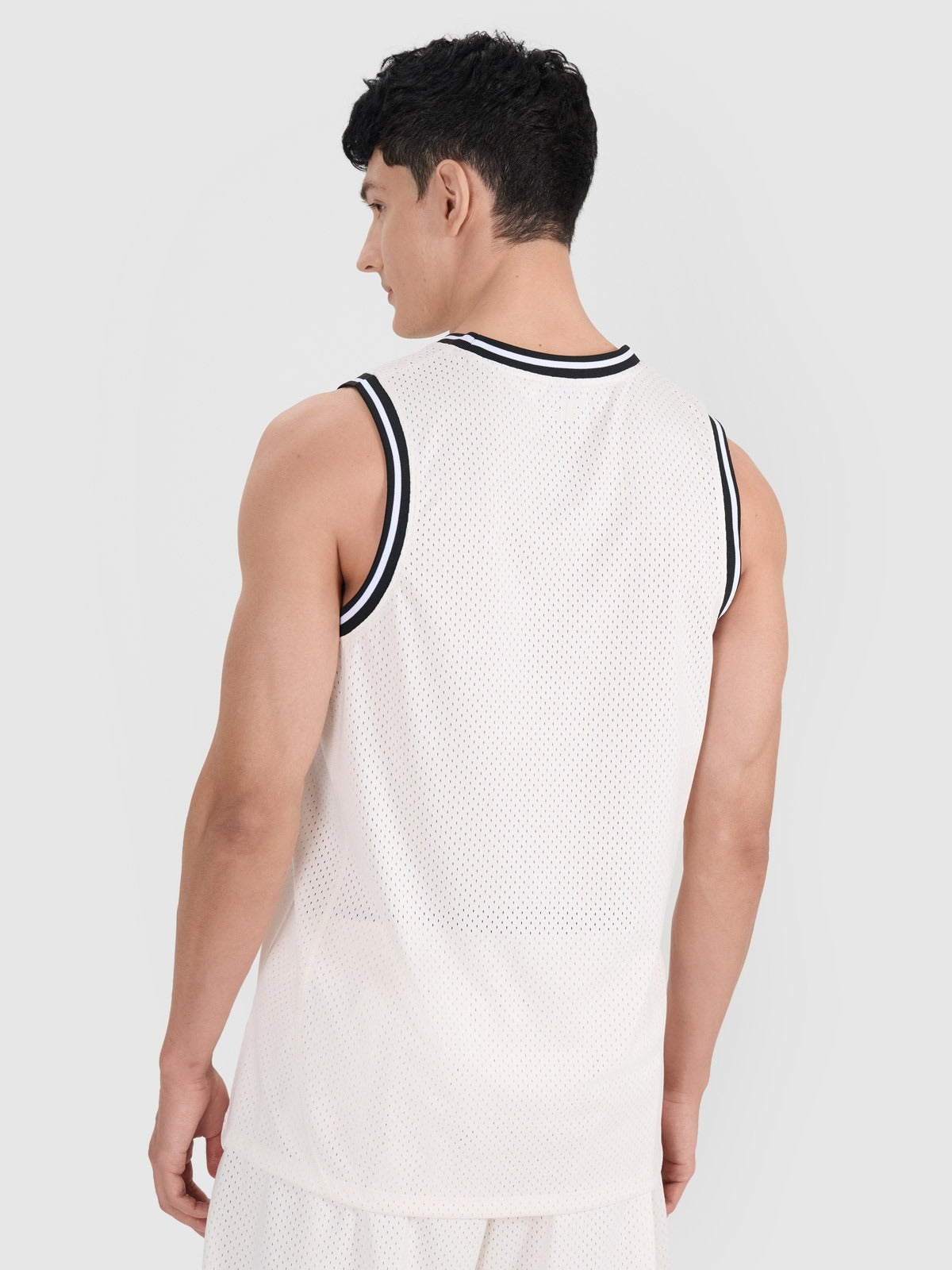 Men's oversized quick-drying basketball tank top - white