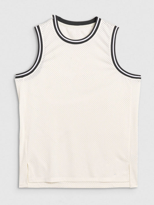 Men's oversized quick-drying basketball tank top - white
