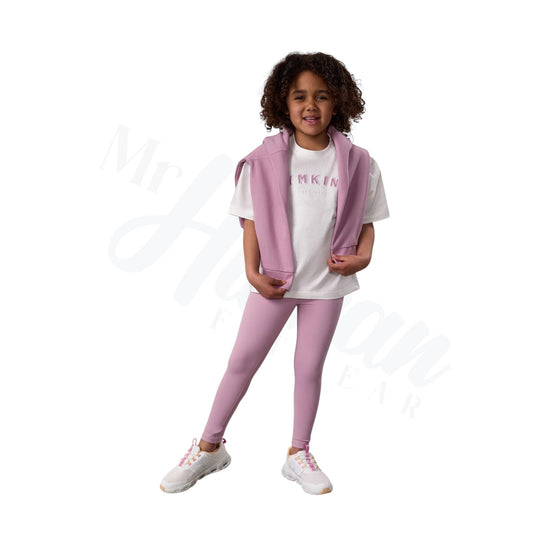 Kids Shadow Cropped Tee - White & Fern