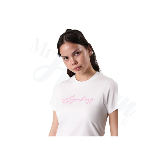 Kids White Script Jersey Fitted Tee