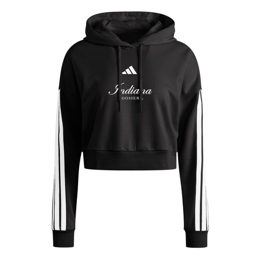 Cropped Indiana Hoosiers 3-Stripes Hoodie