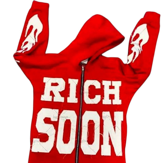Red Hoodie – Front & Arm Embroidery