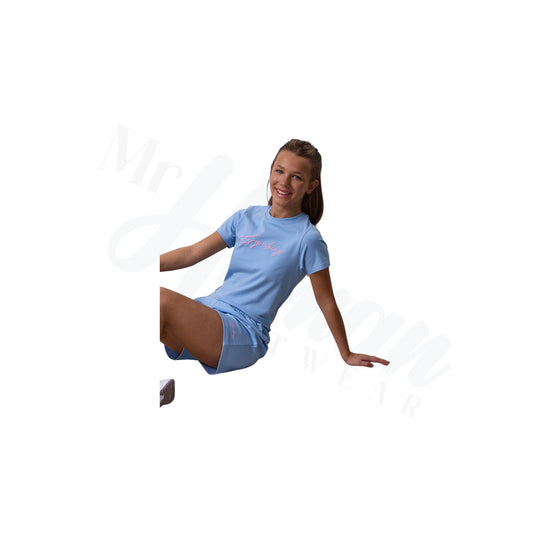 Sky Blue Jersey Tee with Cool Script - Print