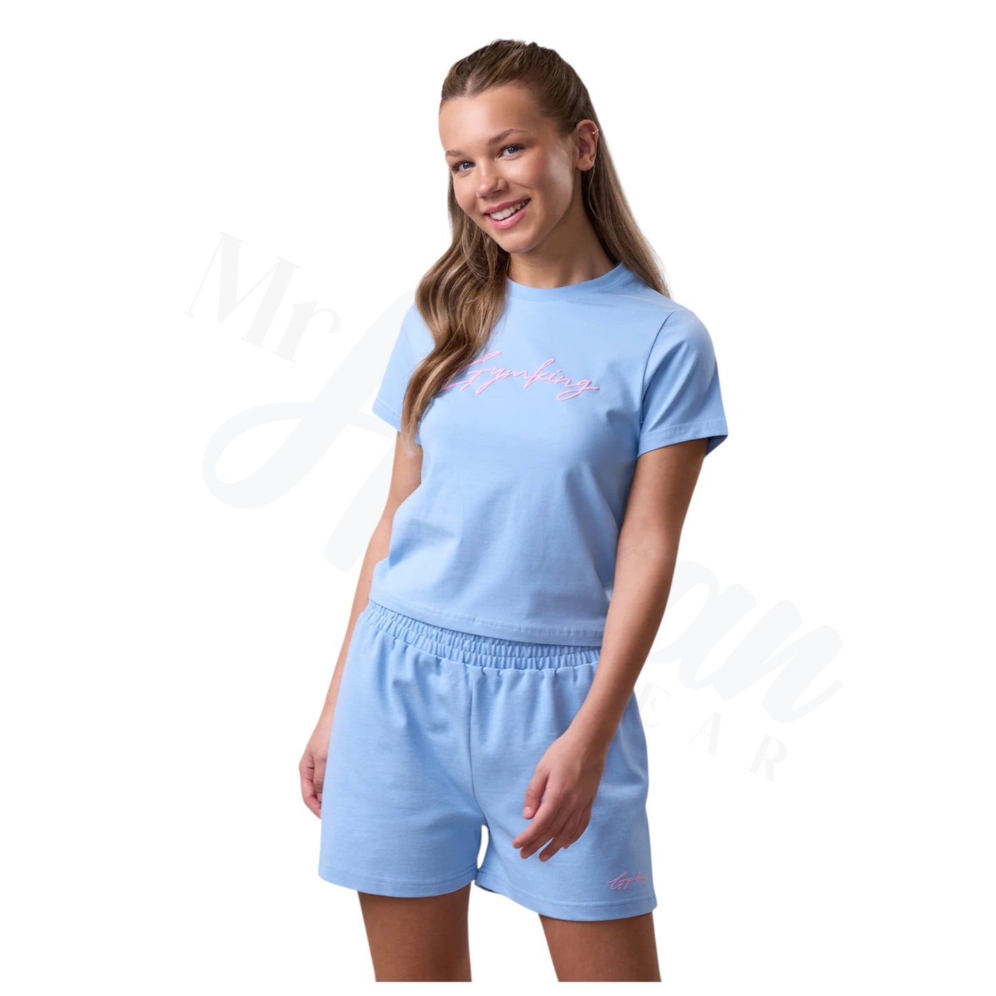 Sky Blue Jersey Tee with Cool Script - Print