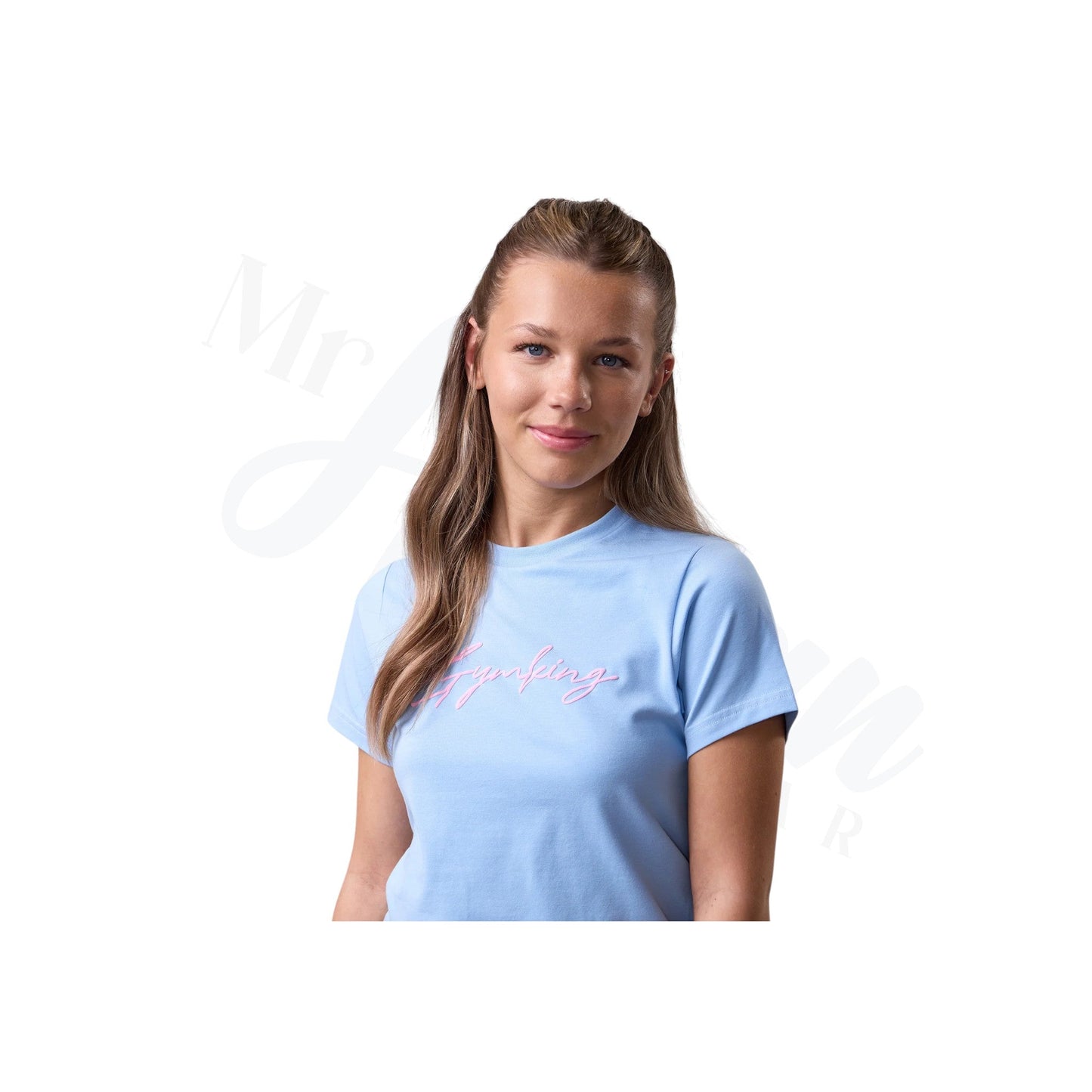 Sky Blue Jersey Tee with Cool Script - Print
